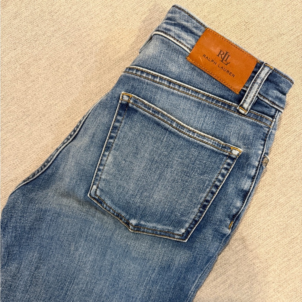 Lauren Ralph Lauren Women’s Mid-Blue Skinny Jeans — Fitted Stretch Denim - Picture 3 of 4